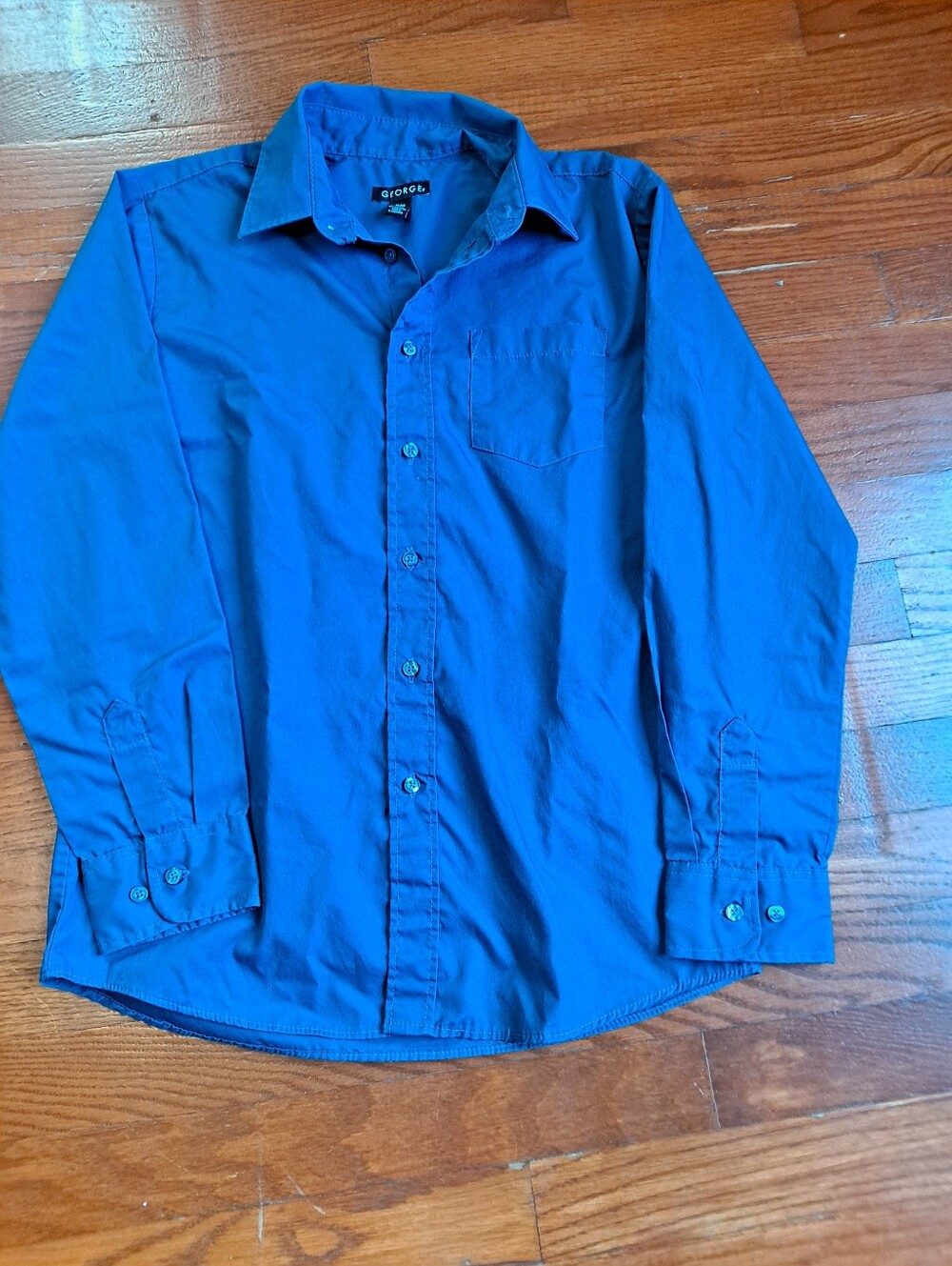 George Men’s Blue Long-Sleeve Dress Shirt
